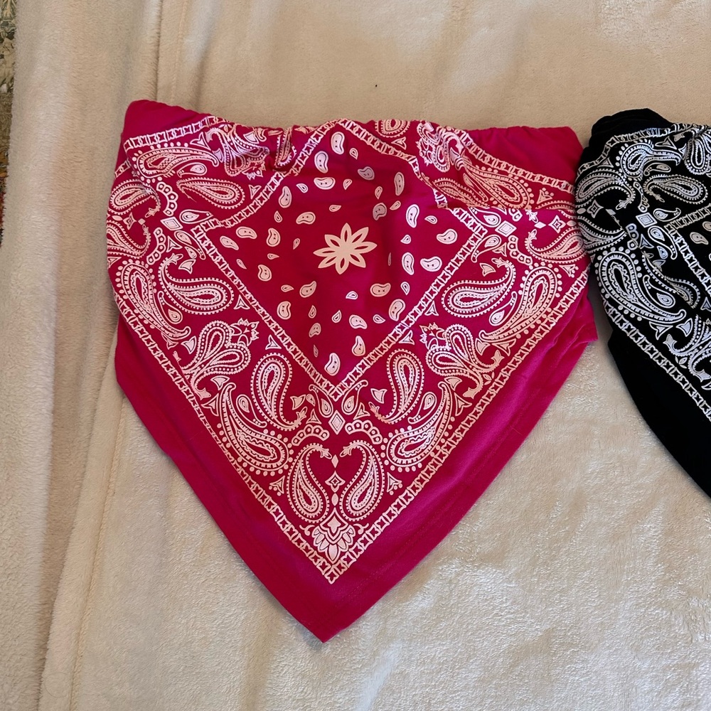 Pink and Black Paisley Bandanas